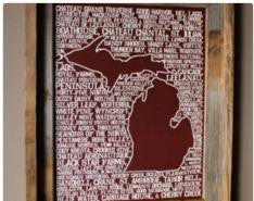Wineries of Michigan Map Print