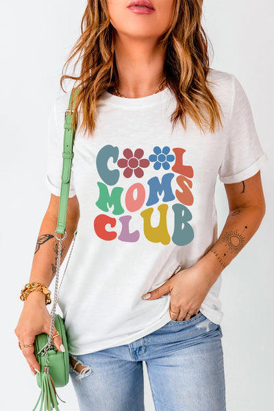 COOL MOMS CLUB Round Neck Short Sleeve T-Shirt