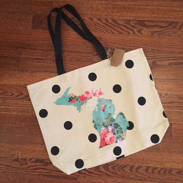 Michigan Tote Bag - Vintage Floral
