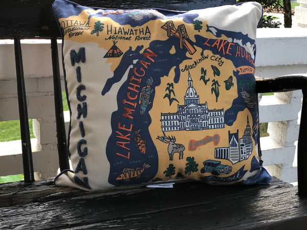 Michigan Embroidered Pillow