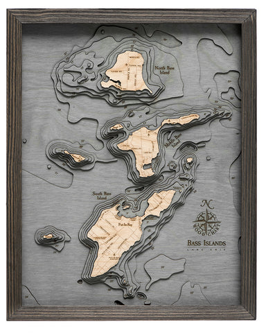 Bass Islands and Put-in-Bay Wood Map Art