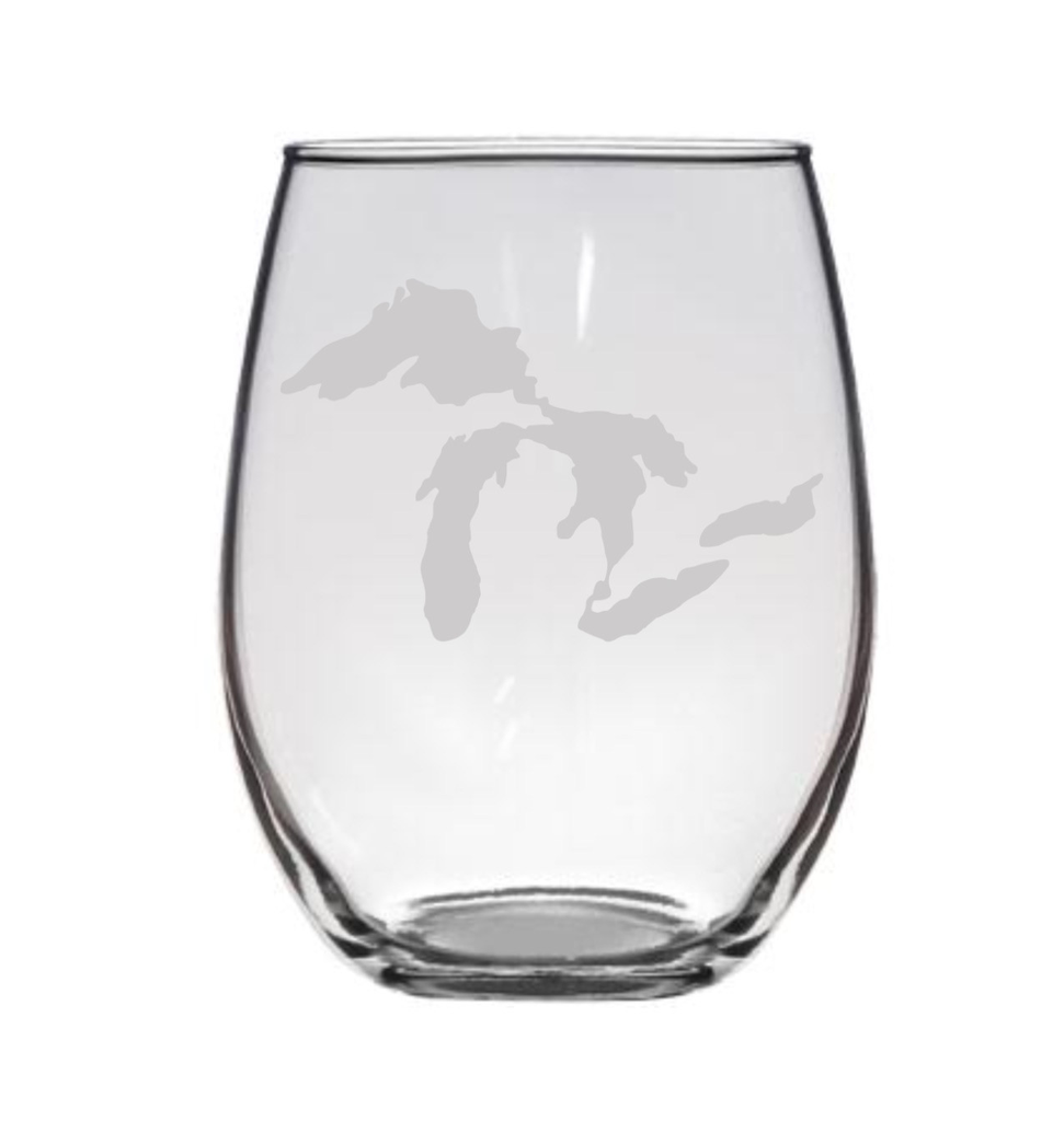 Michigan Wine Glass - Stemless
