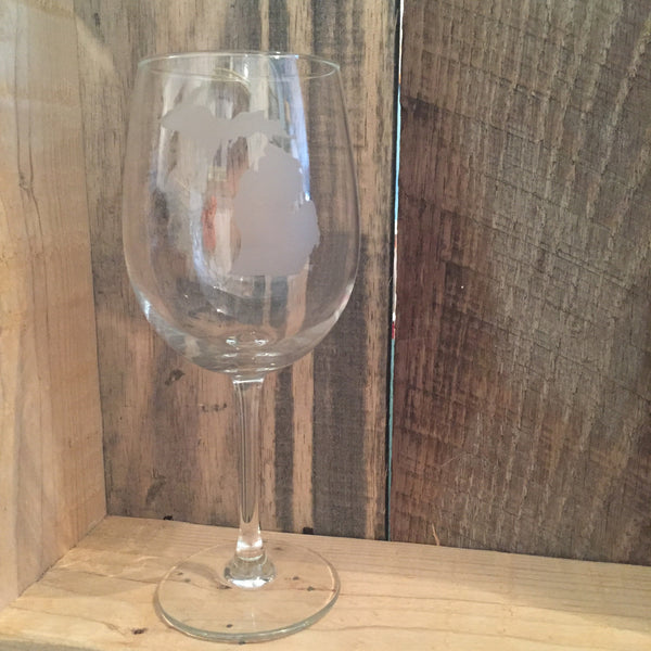 Michigan Wine Glass
