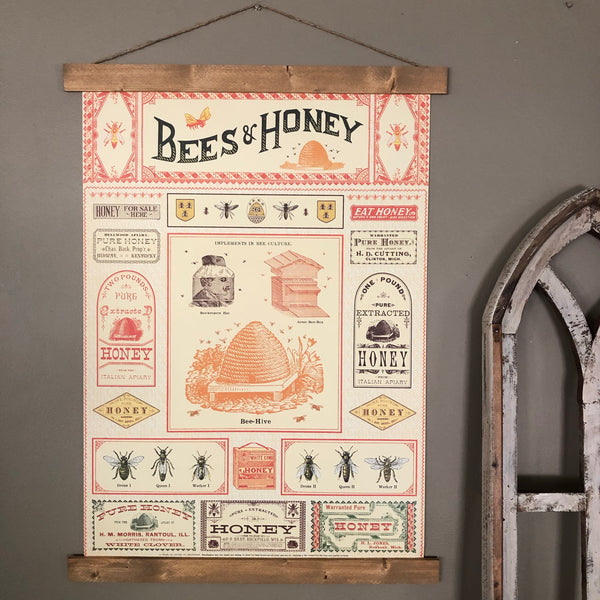Bees and Honey Poster Wall Hanging