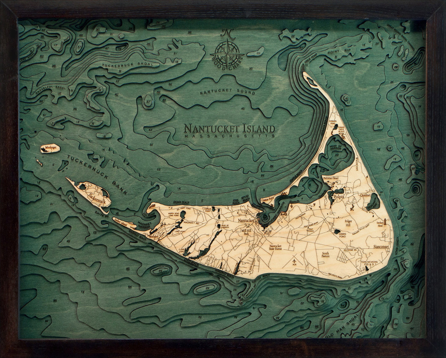 Nantucket Wood Chart Map