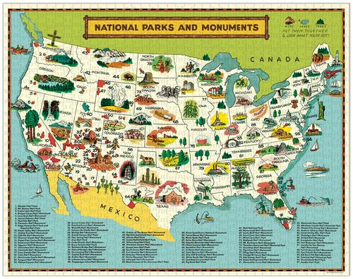 National Parks Map Vintage Puzzle