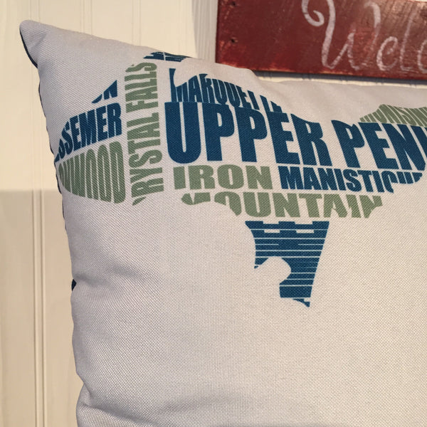 Michigan Pillow - Upper Peninsula - Close Up