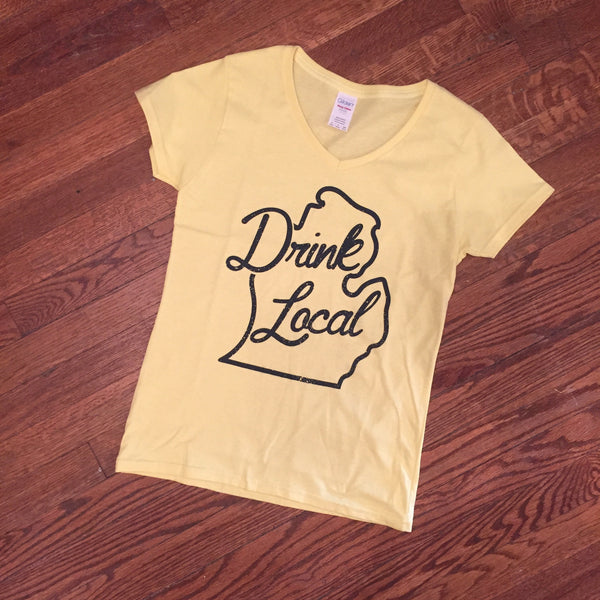 Drink Local Michigan T-Shirt - Women's V-Neck