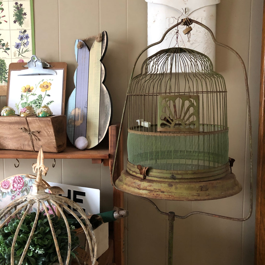 Vintage Bird Cage with Stand