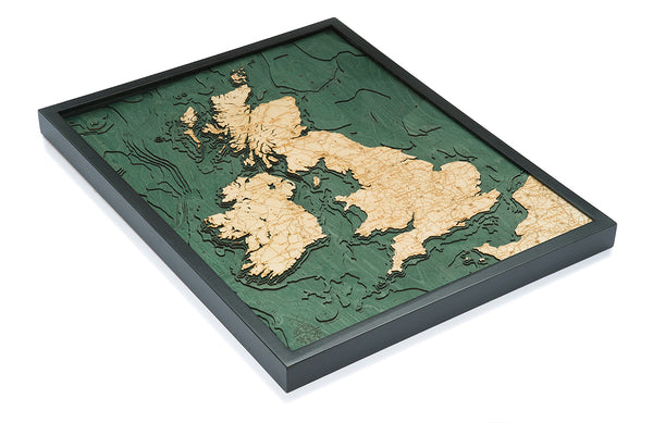 United Kingdom Wood Chart Map