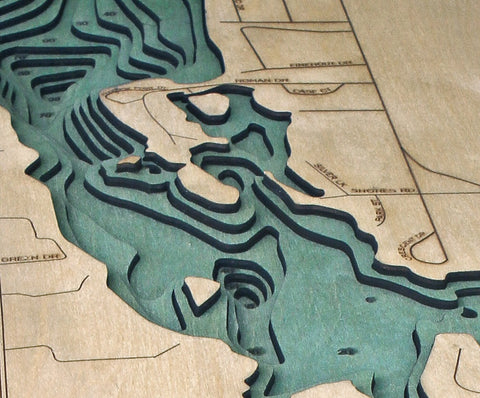 Silver Lake Michigan Wood Map Art