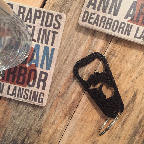 Michigan Key Chain Bottle Opener - Copper Vein