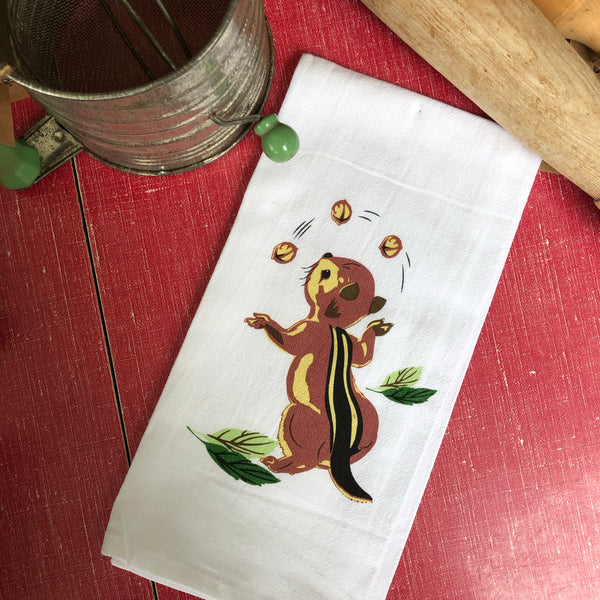 Vintage Chipmunk Tea Towel