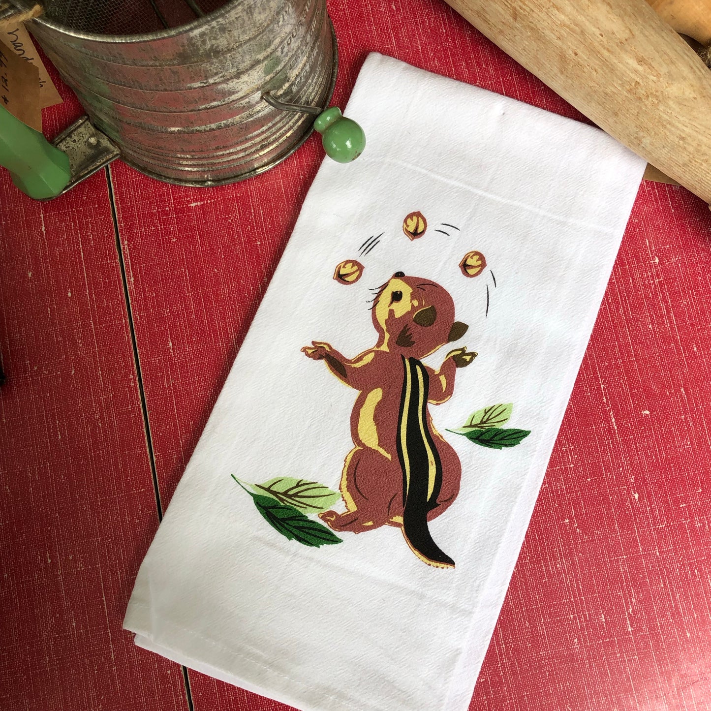 Vintage Chipmunk Tea Towel