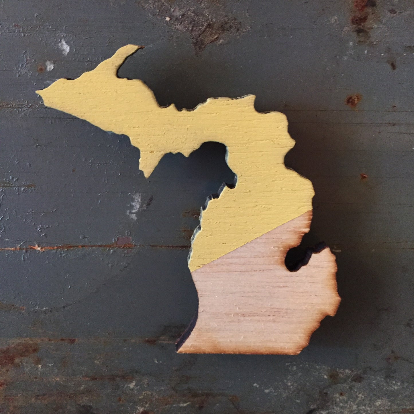 Hand Painted Michigan Magnet