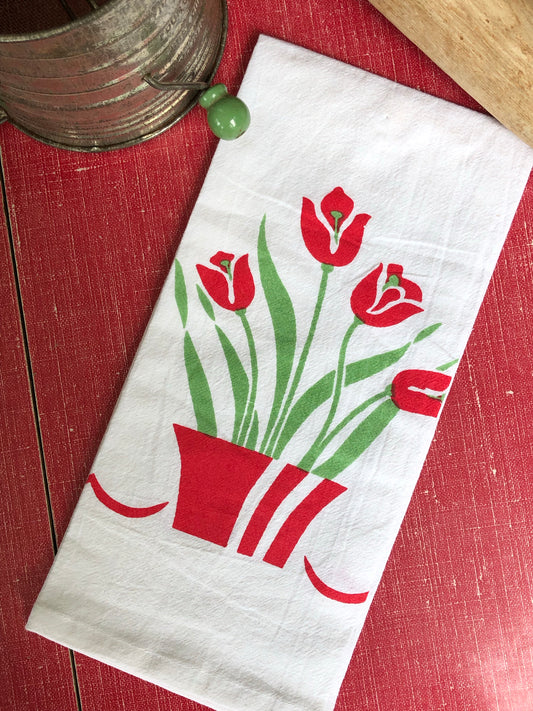 Vintage Tulip Tea Towel