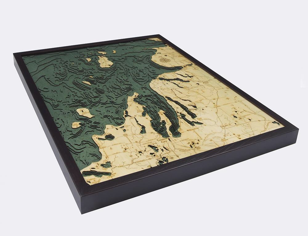 Northwest Michigan, Lower Peninsula Wood Map Art