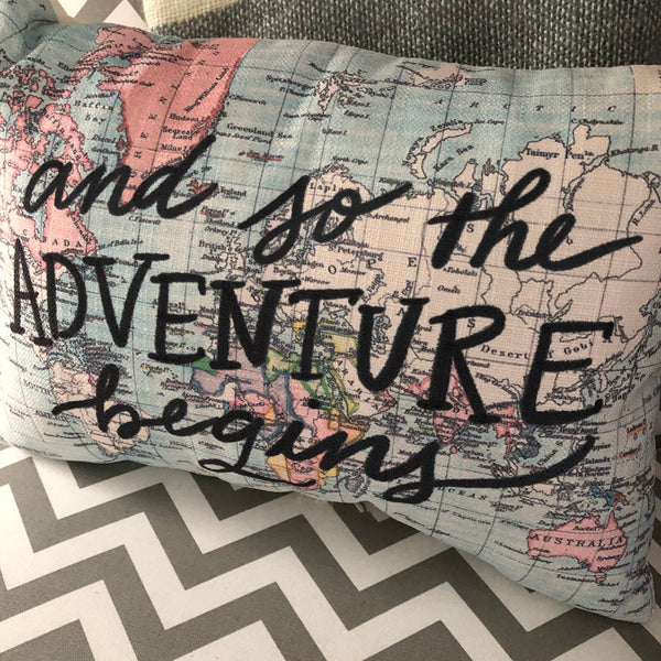 Adventure Begins Lumbar Pillow