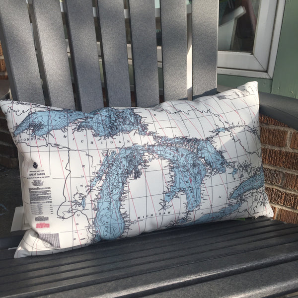 Great Lakes Pillow shown on Adirondack Chair