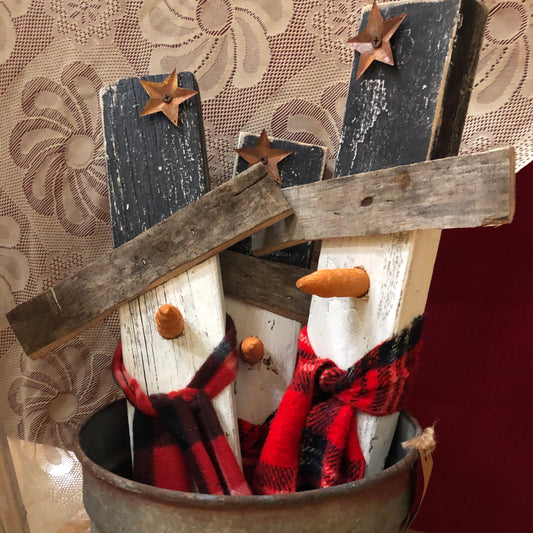 Rustic Wood Snowman