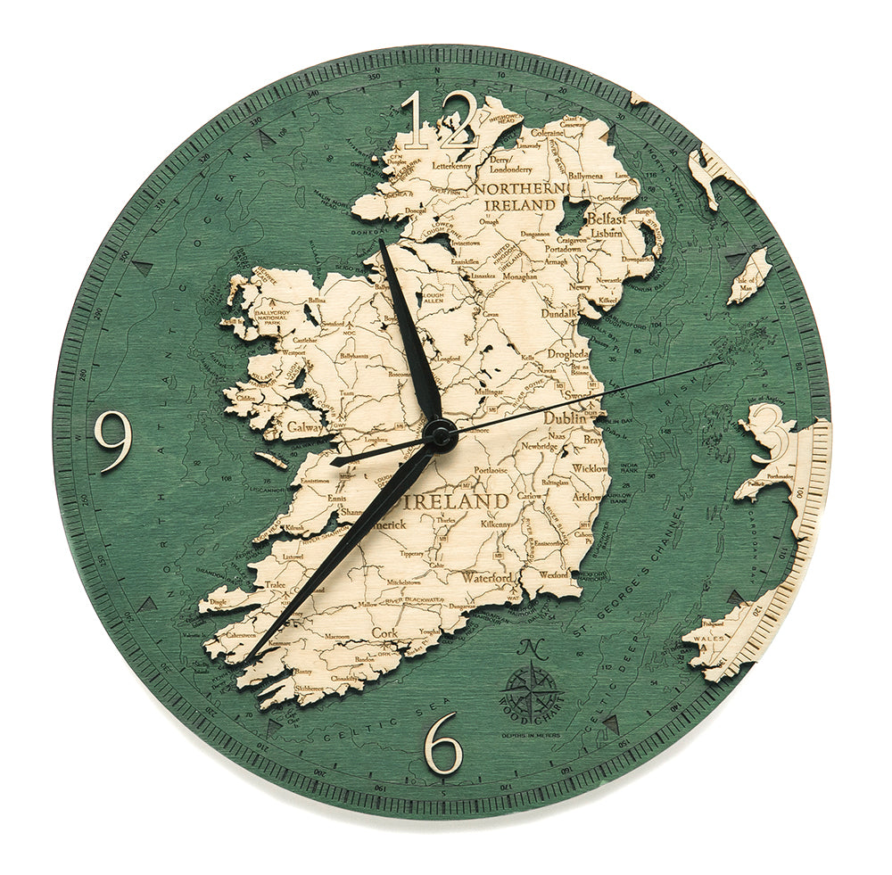 Ireland Map Clock