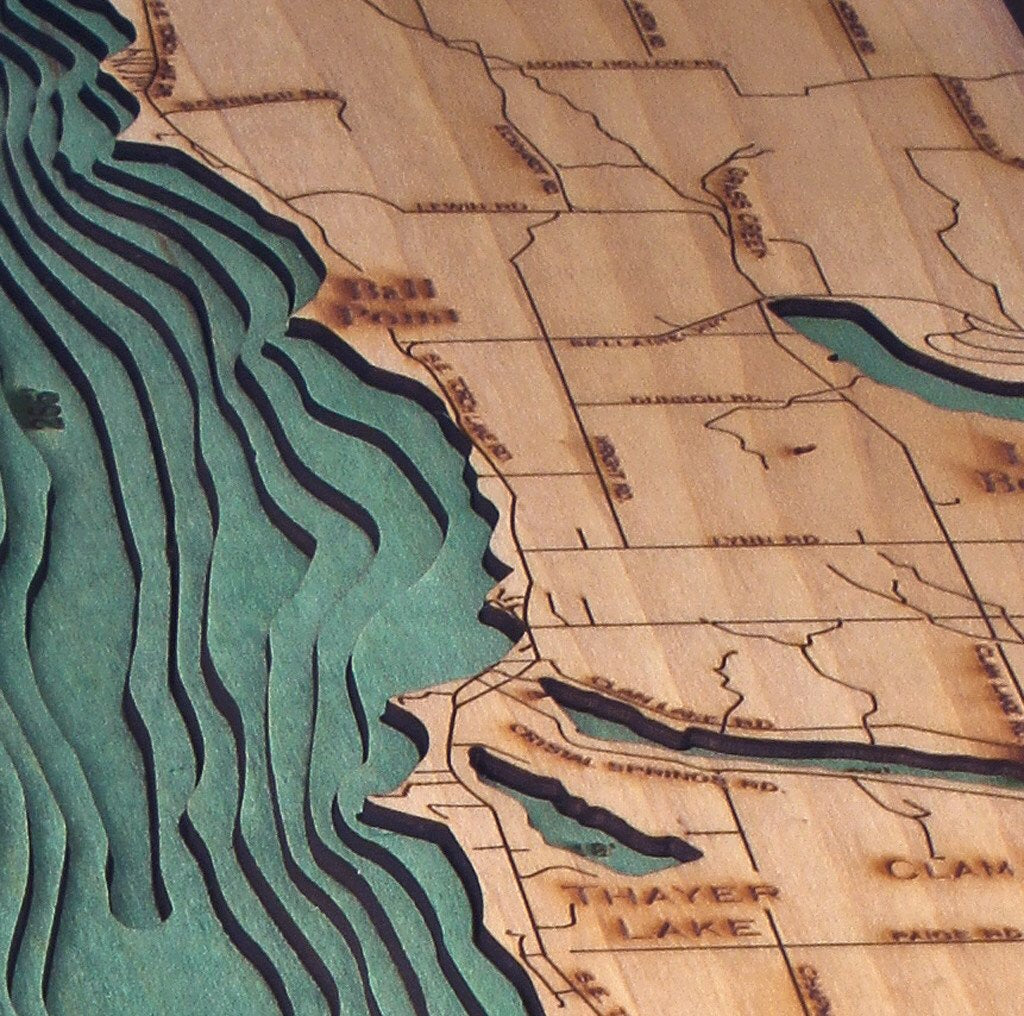 Torch Lake Michigan Wood Map Art