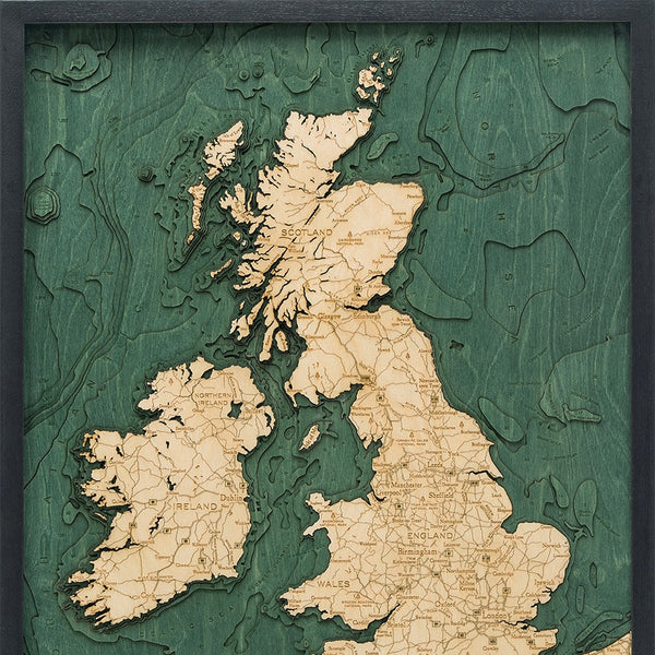 United Kingdom Wood Chart Map