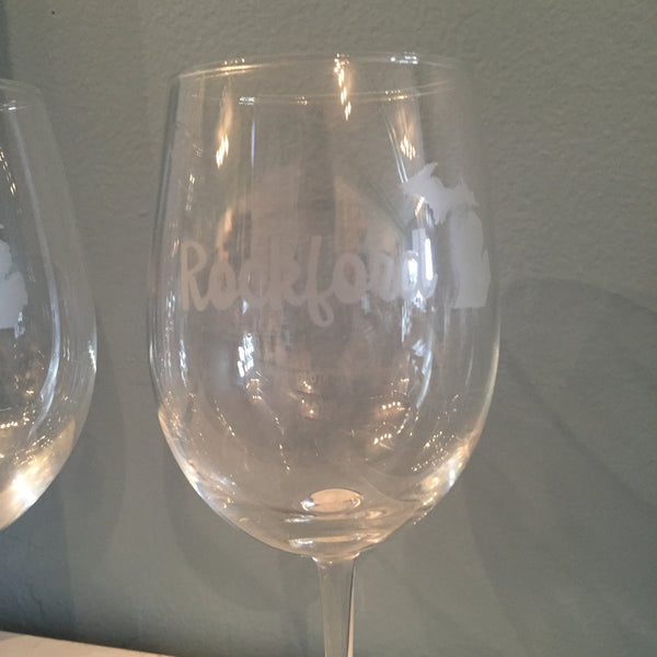 Michigan Wine Glass