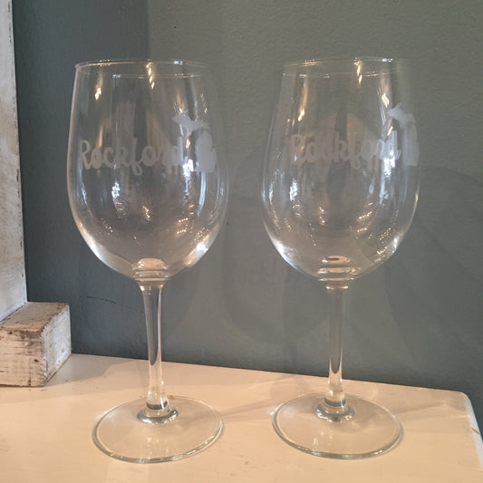 Michigan Wine Glass