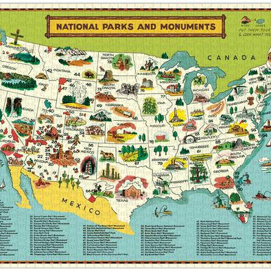 National Parks Map Vintage Puzzle