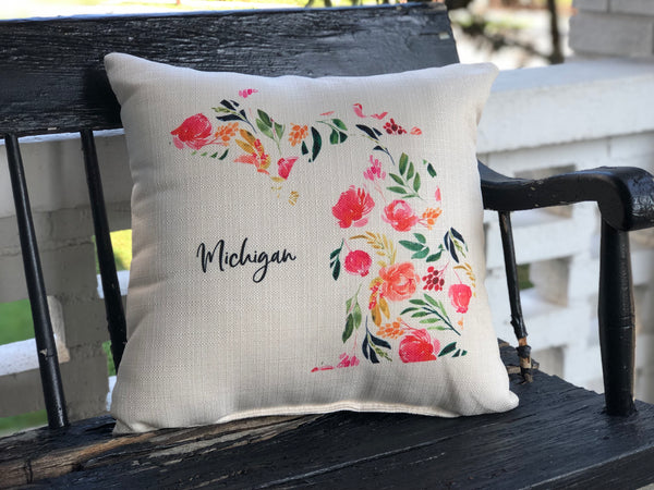 Michigan Floral Pillow