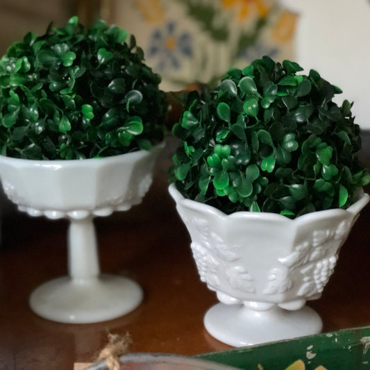 Vintage Milk Glass Urns