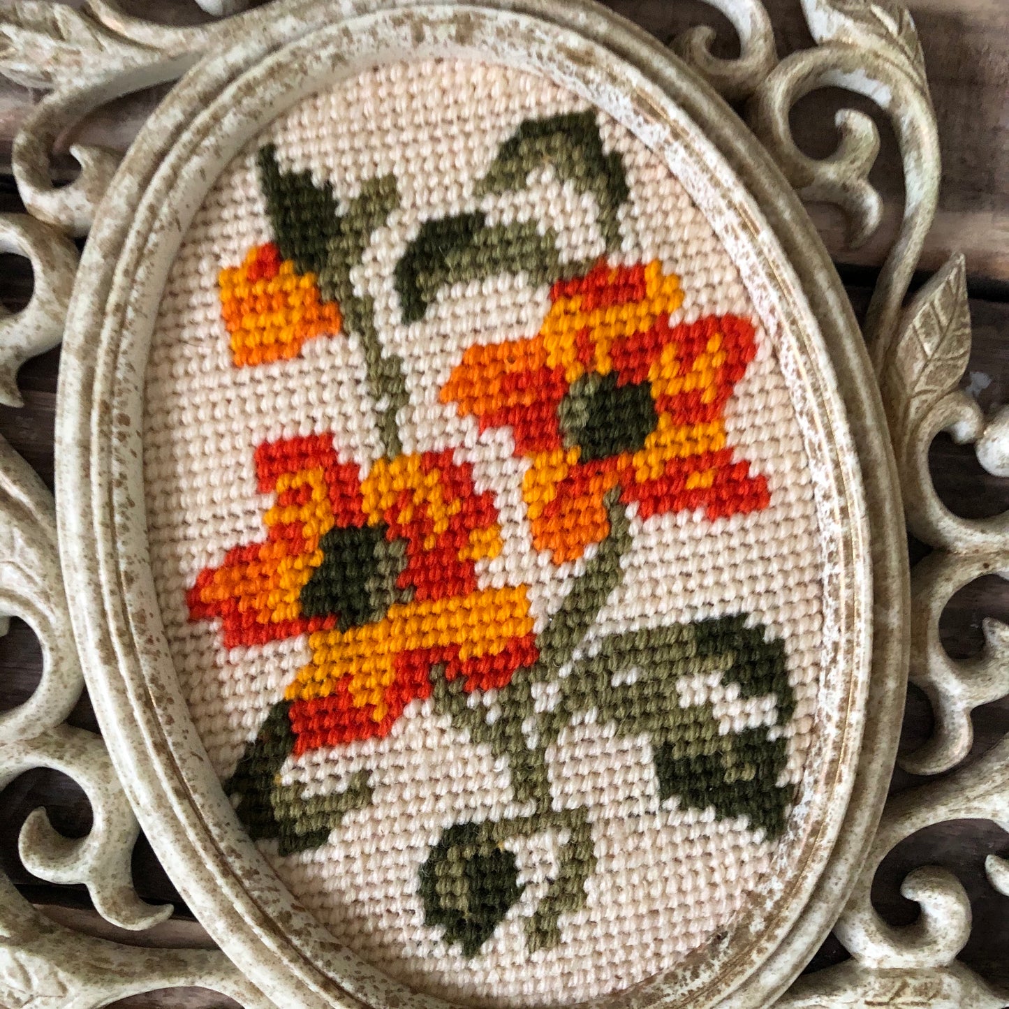 Framed Vintage Needlepoint