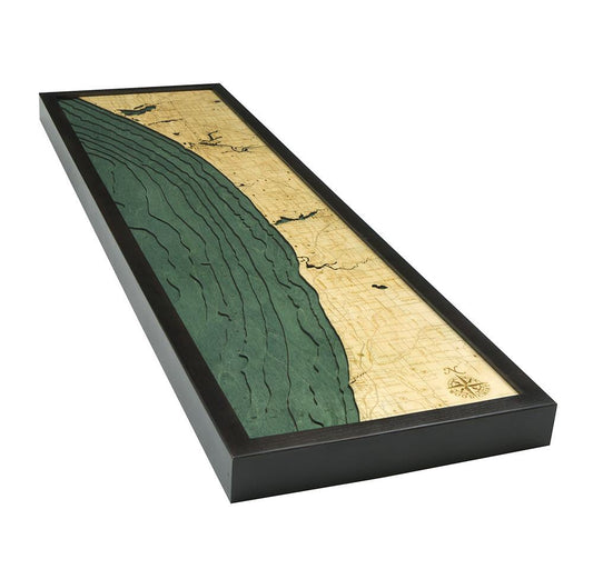 Muskegon to South Haven, Michigan Wood Map Art