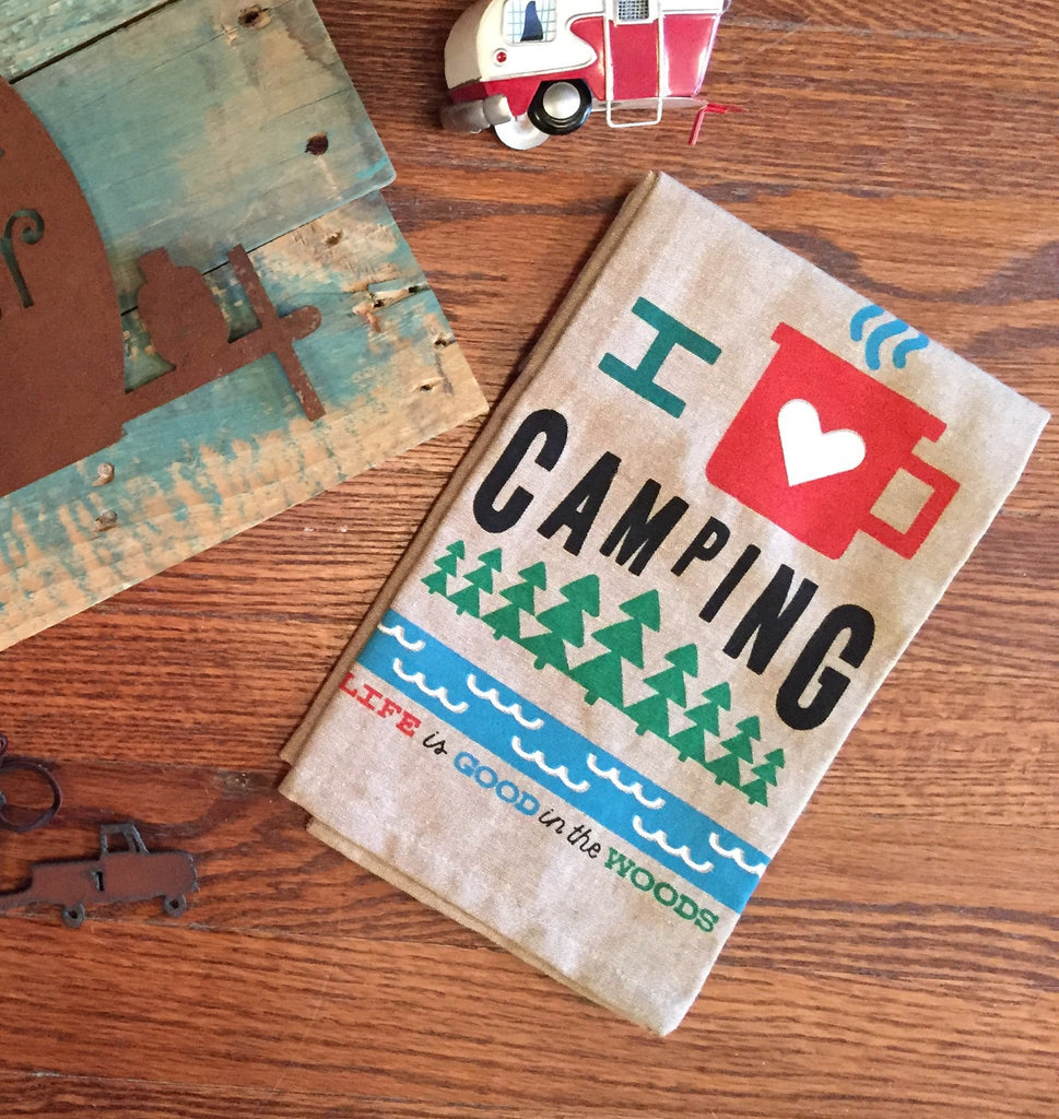 I Love Camping Kitchen Towel