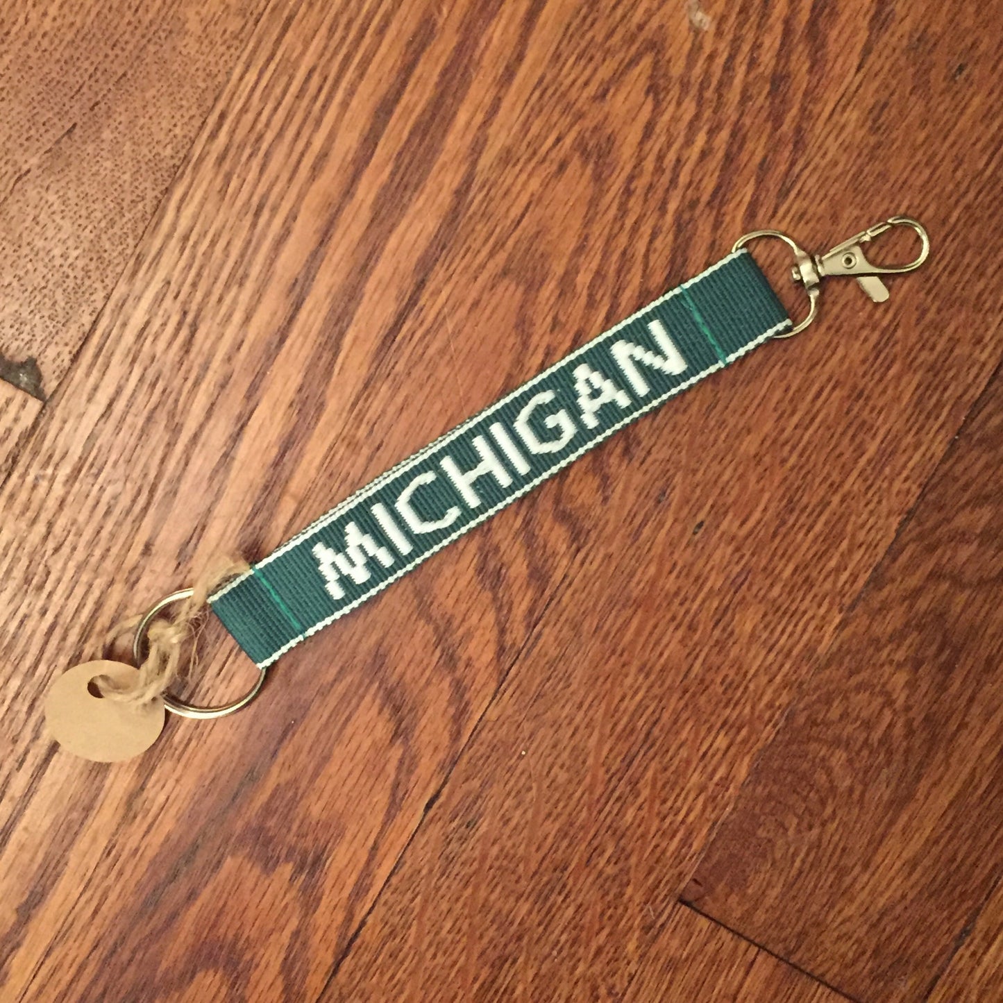 Michigan Key Chain - Green/White