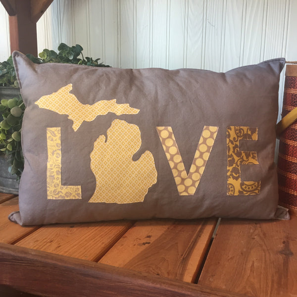 LOVE Michigan Pillow