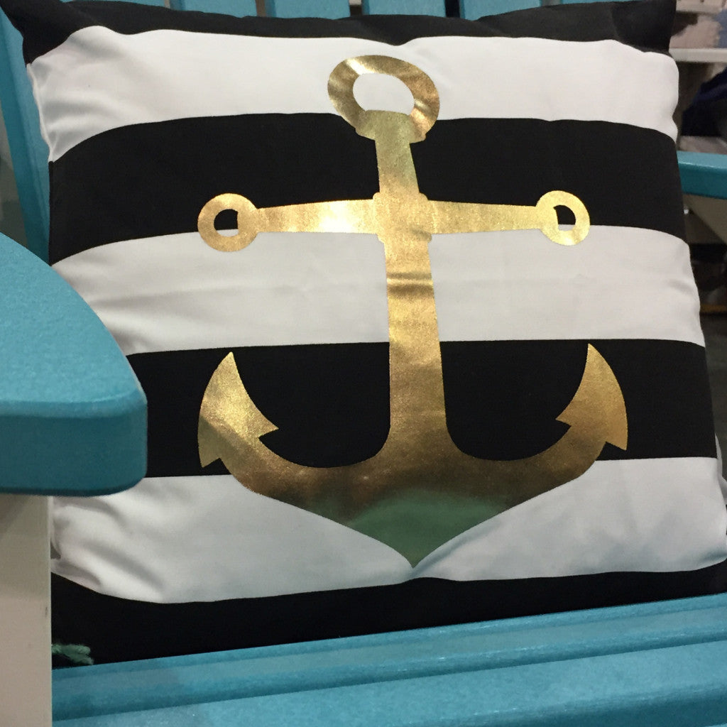 Striped Anchor Pillow