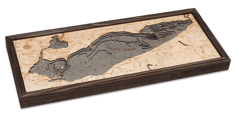 Lake Erie Wood Map Art