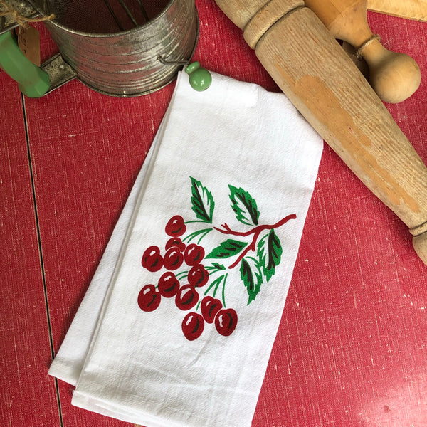 Vintage Cherries Tea Towel