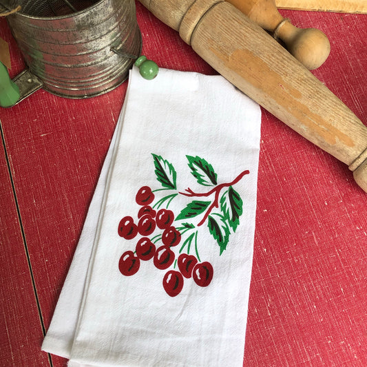 Vintage Cherries Tea Towel