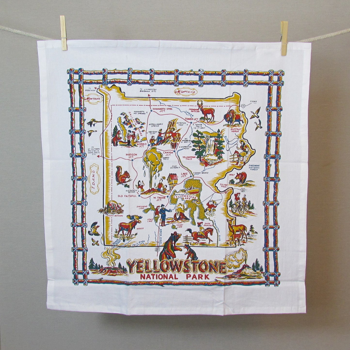 Yellowstone National Park Vintage Kitchen Towel